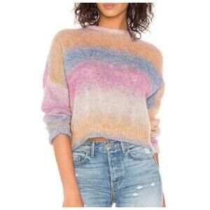 Rails Camille Relaxed Fit Cropped Wool Blend Sweater Multi Women's M